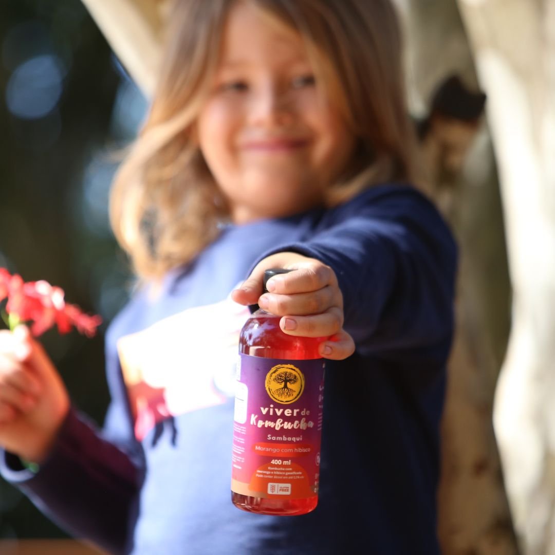 benefícios da Kombucha de morango com hibisco