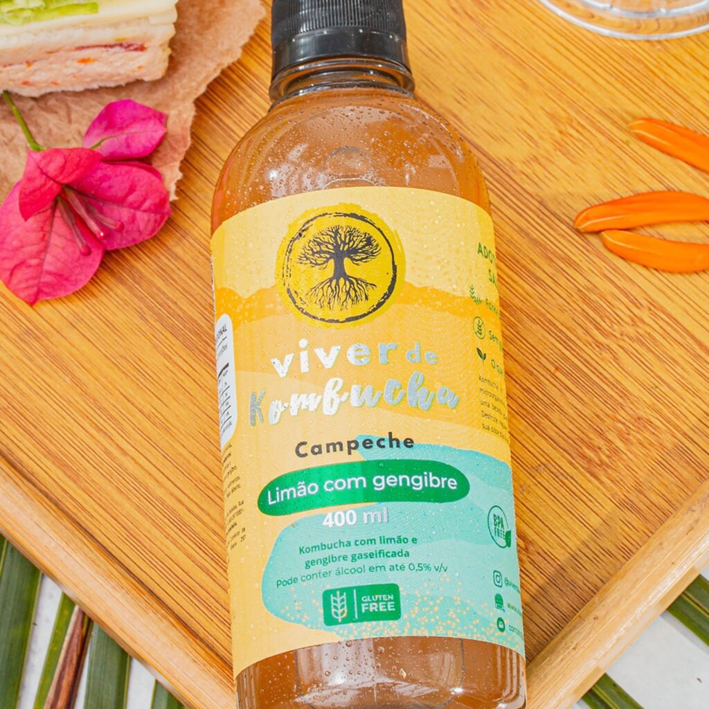 Kombucha de Limão com Gengibre da Viver de Kombucha